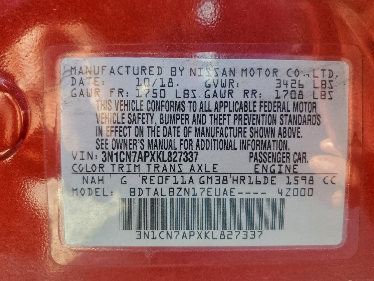 Nissan Versa S Image 6