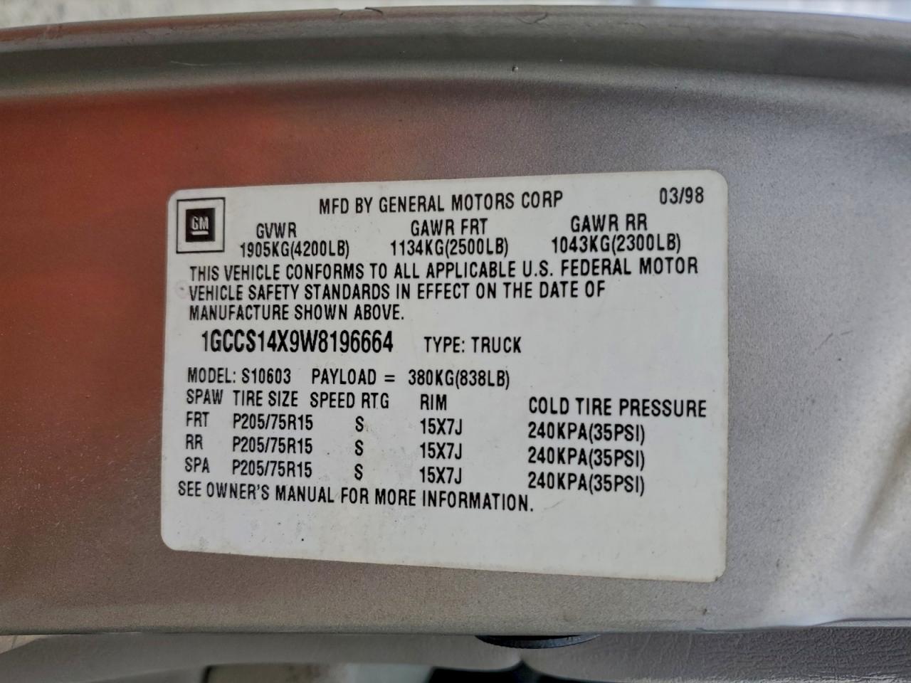 Chevrolet S-10 S10 Image 6